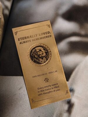 Custom Engraved Brass Pet Memorial Plaque for Golden Retriever