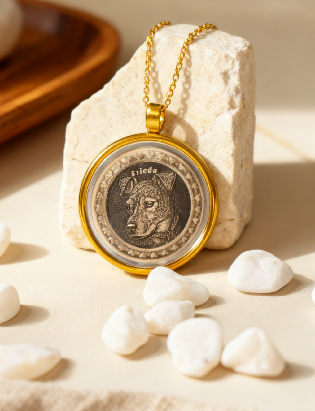 Custom Brass Pet Memorial Coin Necklace