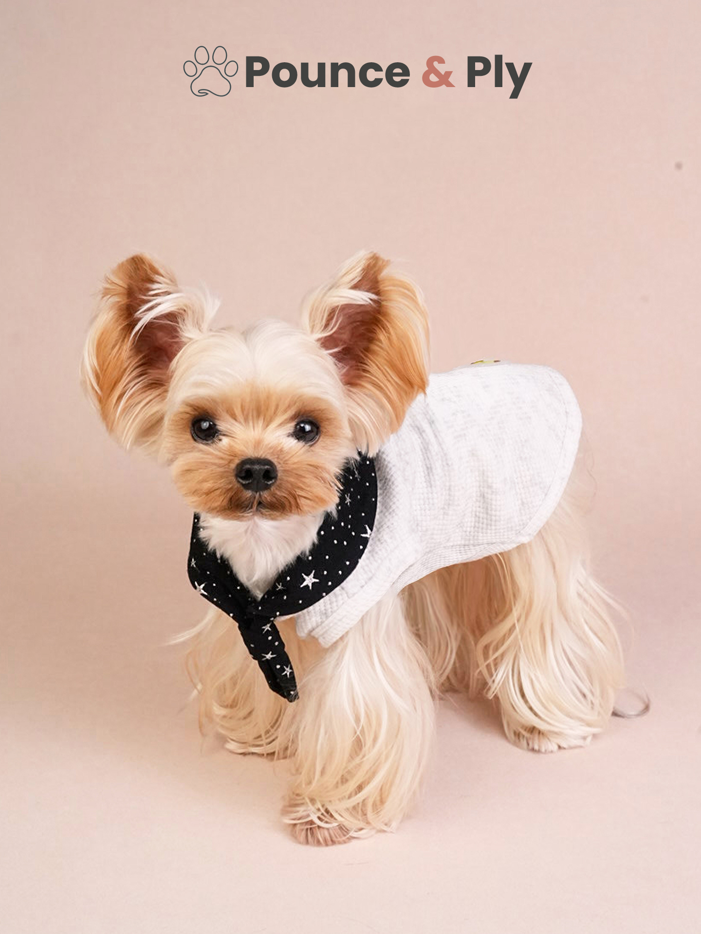 Waffle Knit Pet Vest with Starry Bandana-2 Waffle Knit Pet Vest with Starry Bandana